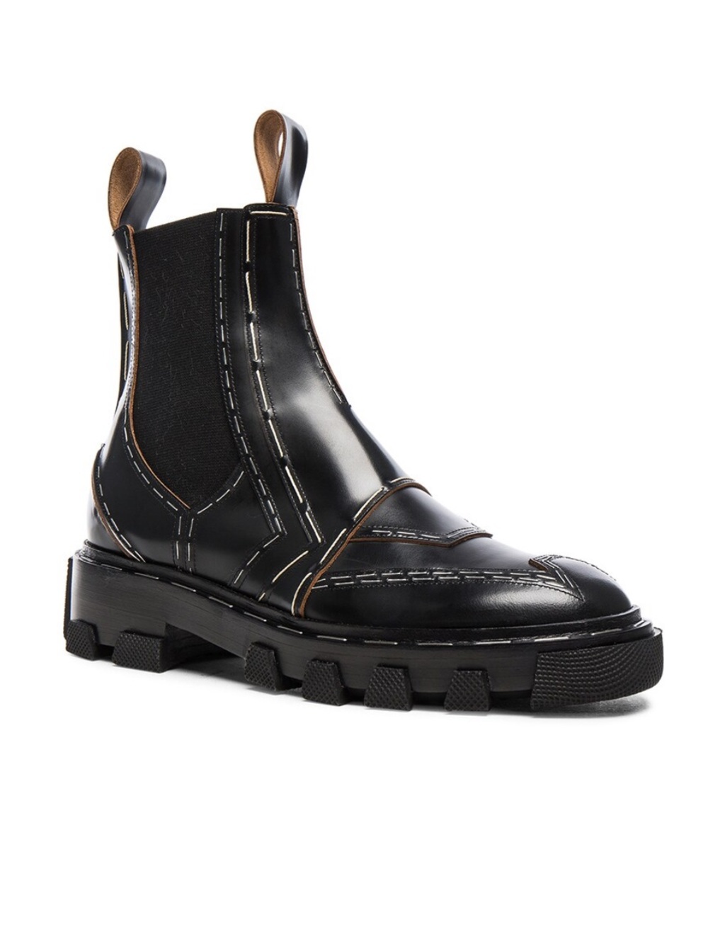 Balenciaga Staple Stitch Leather Chelsea Ankle Boots sz 37.5 / 7